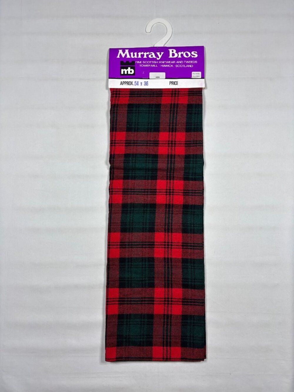 VTG Murray Bros Kerr Tartan Plaid Fabric Remnant 1 Yard 54x36 Wool Blend NWT